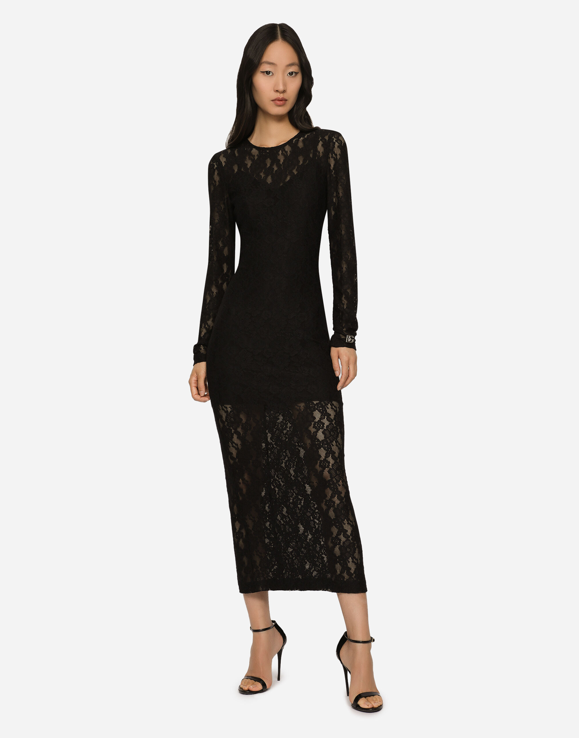 Dolce gabbana black lace clearance dress