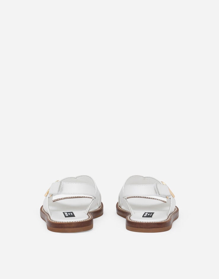 Dolce & Gabbana DG 徽标小牛皮凉鞋 白 D11286A1048