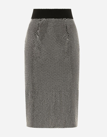 ${brand} Calf-length crystal mesh skirt ${colorDescription} ${masterID}