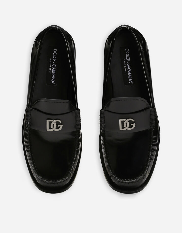 Dolce & Gabbana Polished calfskin loafers Black CM0074AQ237