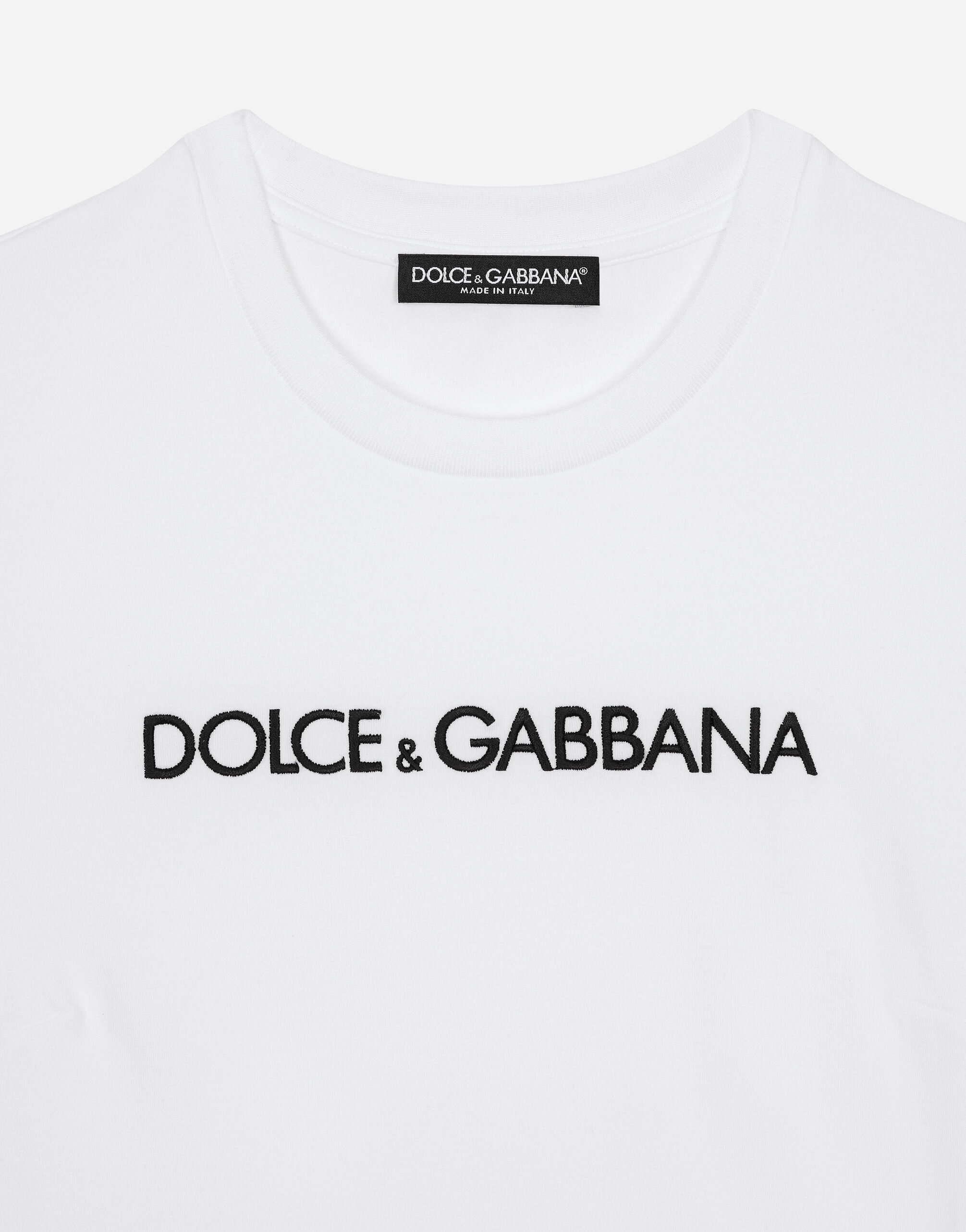 Short T-shirt with DG logo in White for | Dolce&Gabbana® US