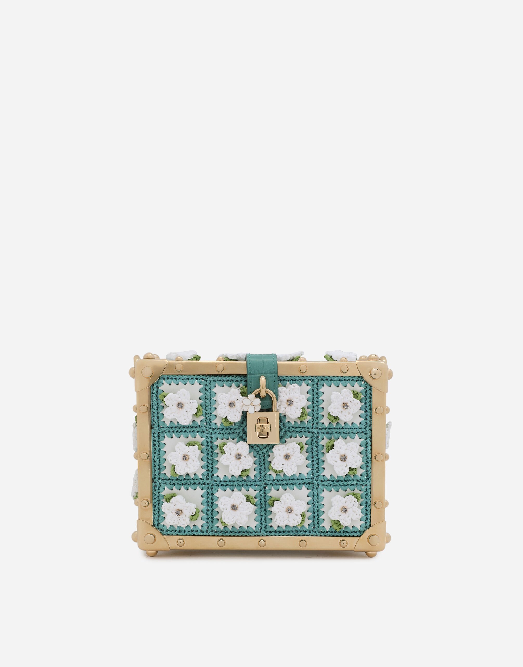 Dolce & Gabbana Calfskin and raffia crochet Dolce Box bag Print BB5970AT878