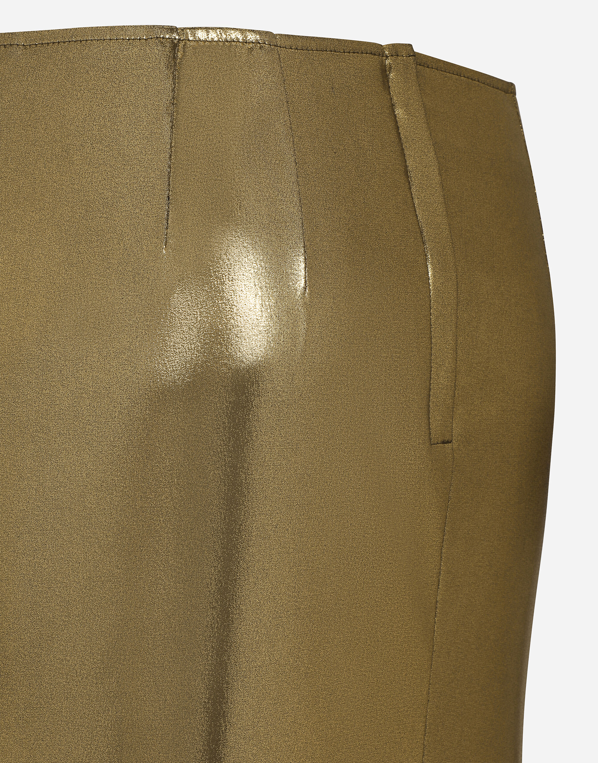 ゴールドのウィメンズ Foiled satin calf-length skirt | Dolce&Gabbana®