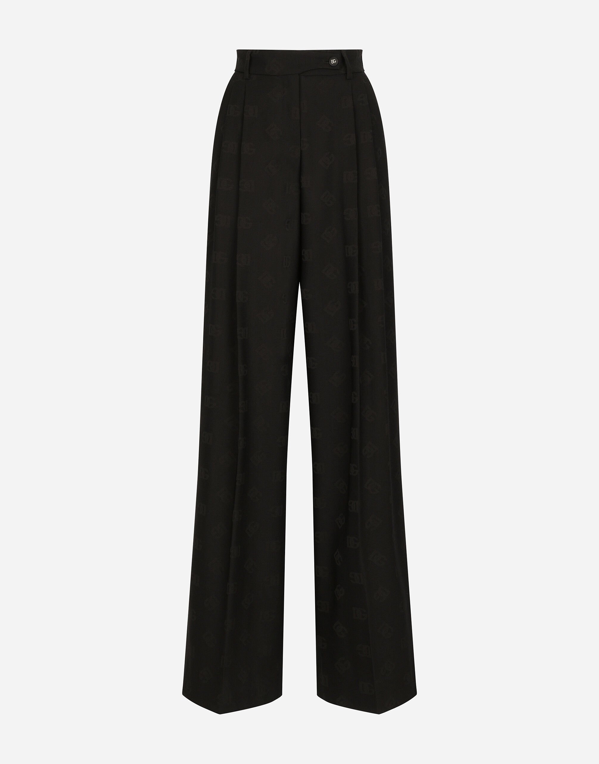 ${brand} Flared wool jacquard pants with DG logo ${colorDescription} ${masterID}