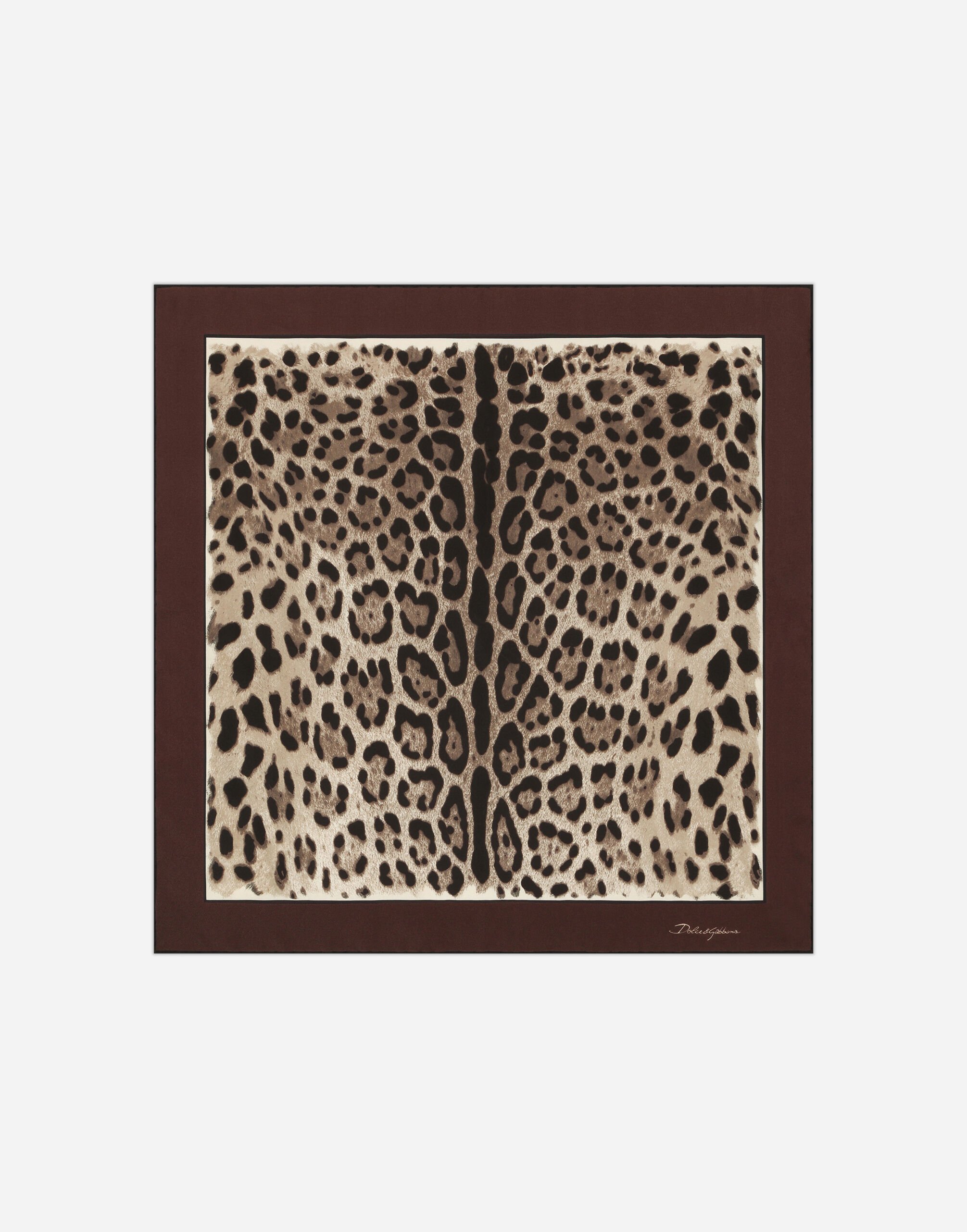 ${brand} Leopard-print twill scarf (50x50) ${colorDescription} ${masterID}