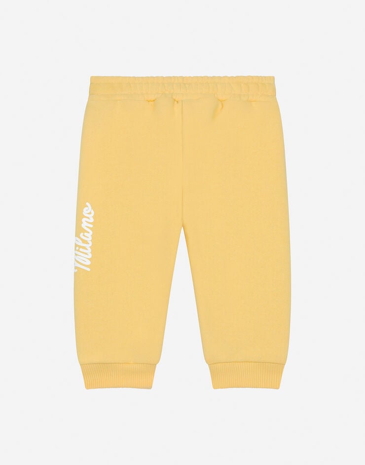 Dolce & Gabbana Jersey jogging pants with Dolce&Gabbana logo Yellow L2JPE6G7NUR