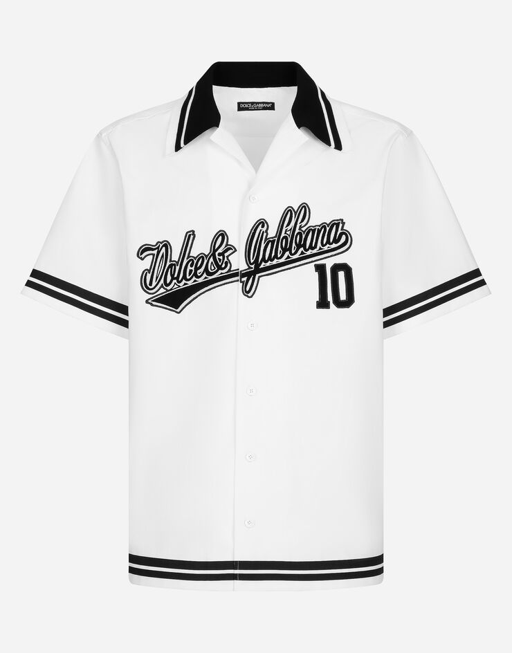 Dolce & Gabbana Camisa Hawaii de algodón con logotipo Dolce&Gabbana Blanco G5LN8ZFI5IH