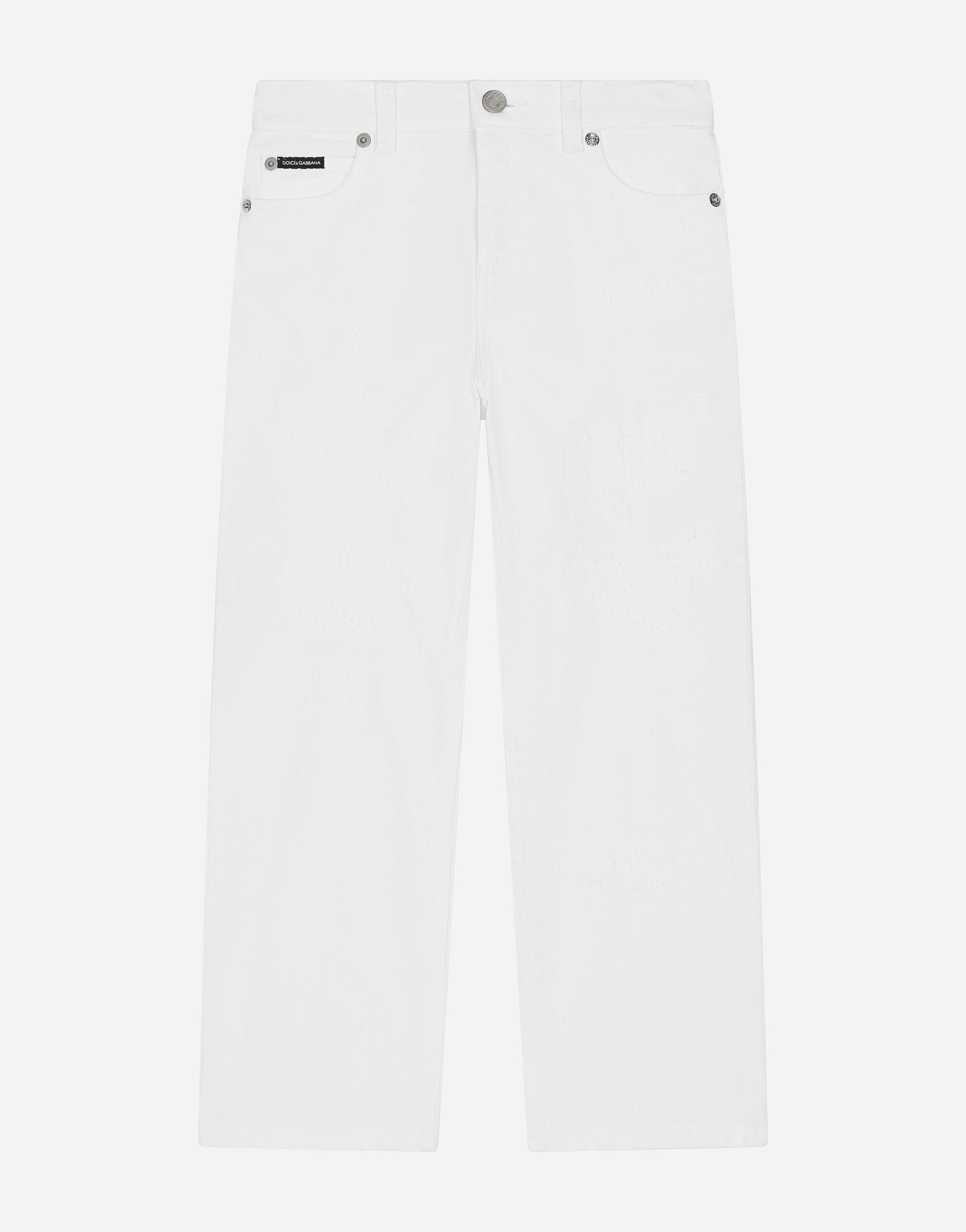 Dolce & Gabbana Pantalon 5 poches en denim à accrocs Imprimé LB4H48G7E1J