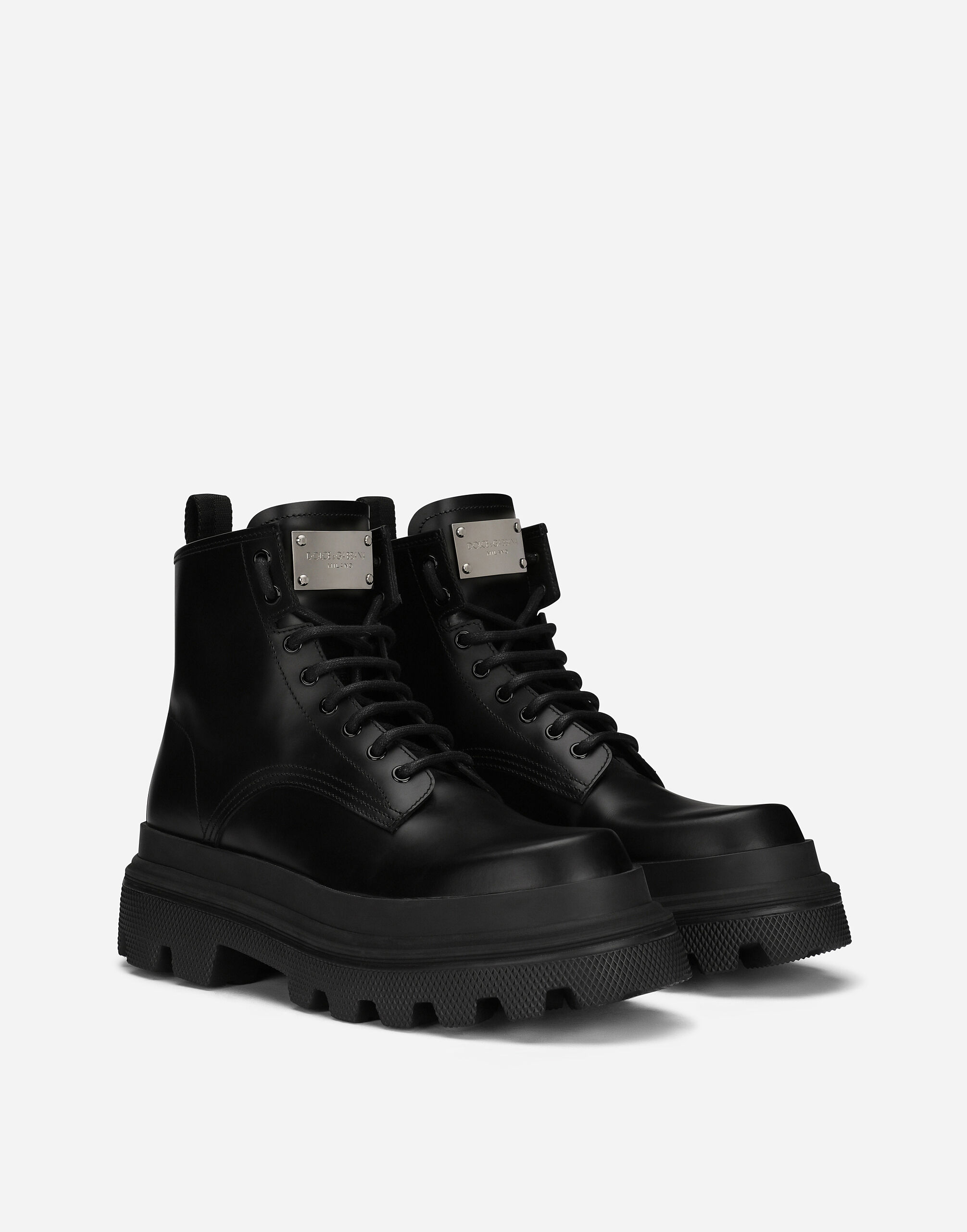 Brushed calfskin ankle boots in Black for | Dolce&Gabbana® US