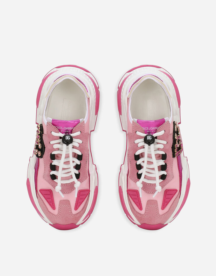 Dolce & Gabbana Nylon Airmaster sneakers with DG logo Pink D11298AU169