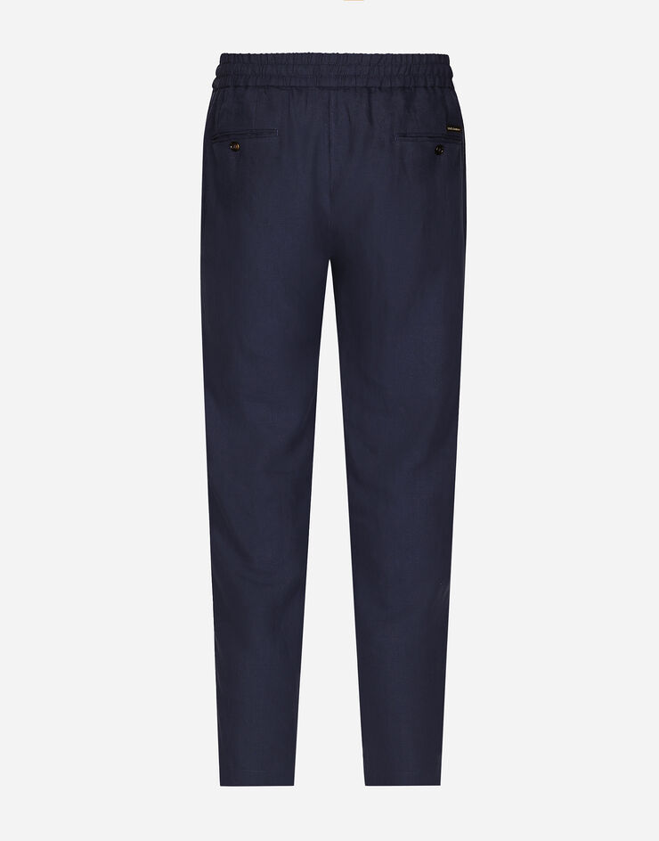 Dolce & Gabbana Linen jogging pants Blue GP0A4TFU4K6