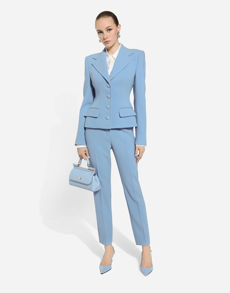 Dolce & Gabbana Single-breasted wool crêpe Dolce jacket Azure F27ADTFU2L8