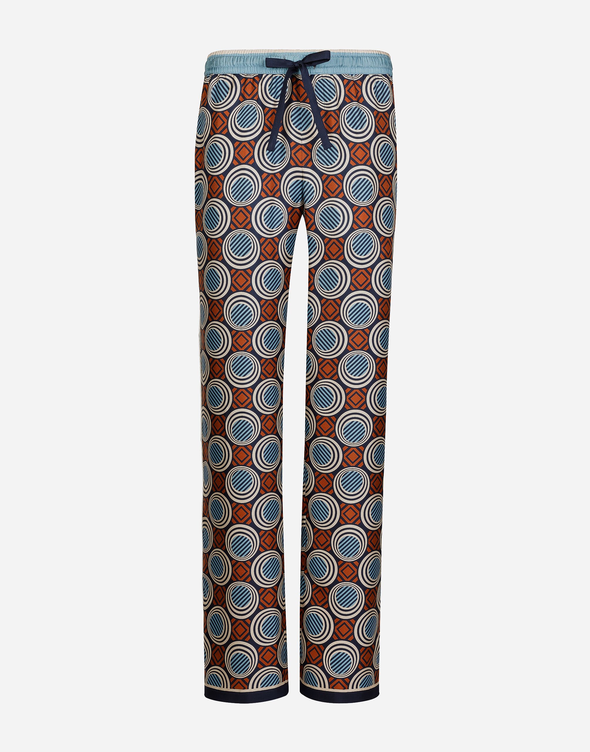 Dolce & Gabbana Pantalón tipo pijama de seda estampada Multicolor G5IT7TIS1QJ