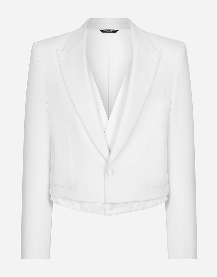 Dolce & Gabbana Single-breasted Sicilia-fit jacket with faux vest White G2UB8TFU27J