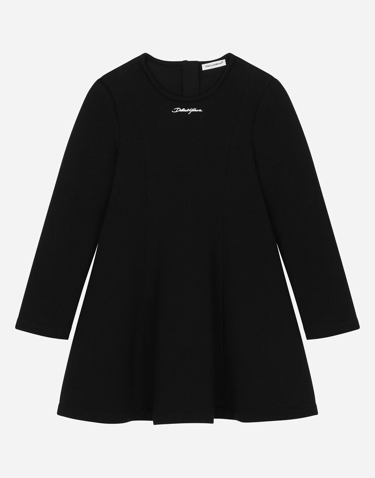 Dolce & Gabbana Cotton double-faced dress with Dolce&Gabbana logo Black L5JD9JG7N3R