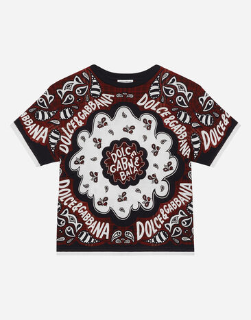 Dolce & Gabbana Jersey T-shirt with bandanna print Print L4JTHVII7CV