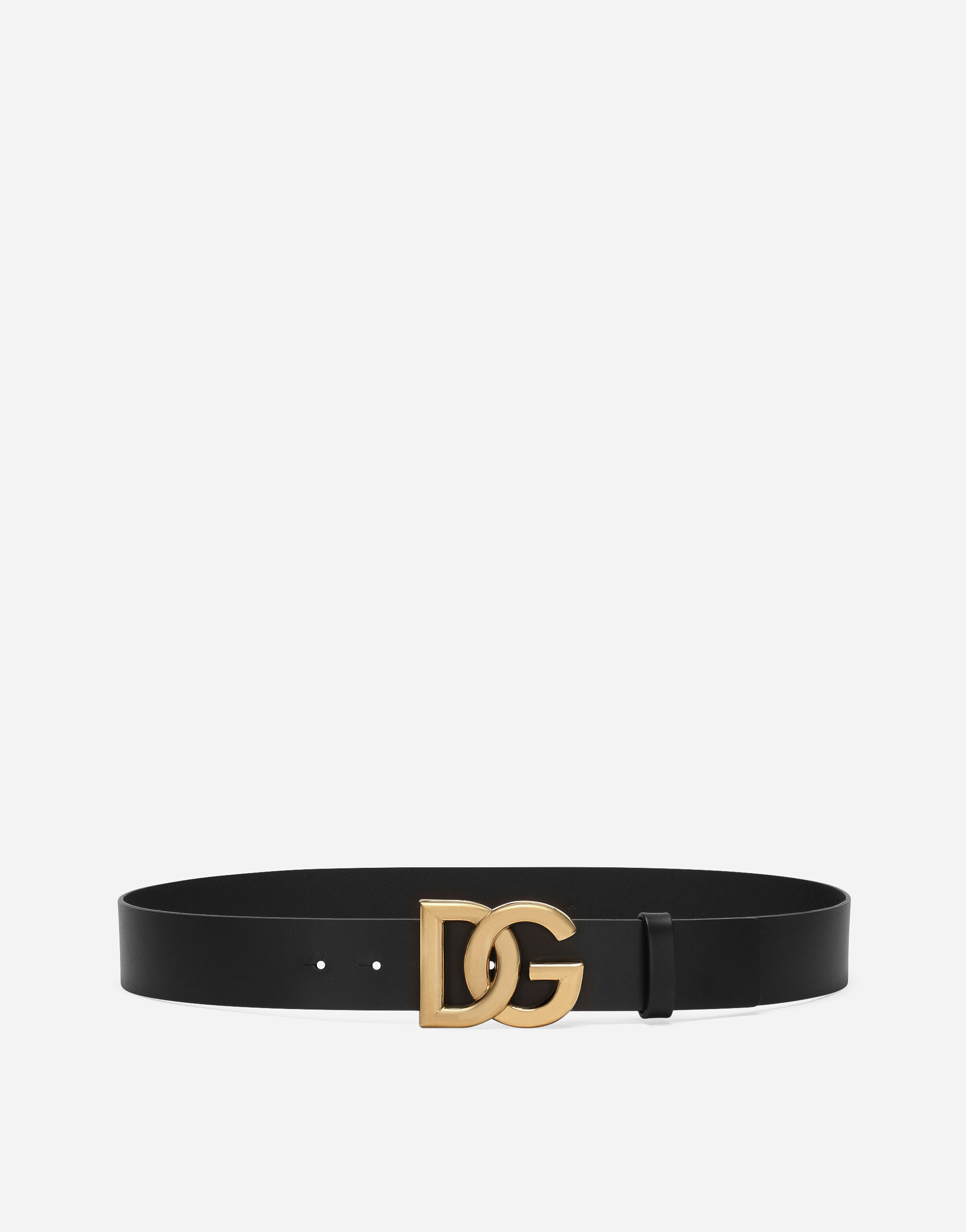 ${brand} Lux leather belt with crossover DG logo buckle ${colorDescription} ${masterID}