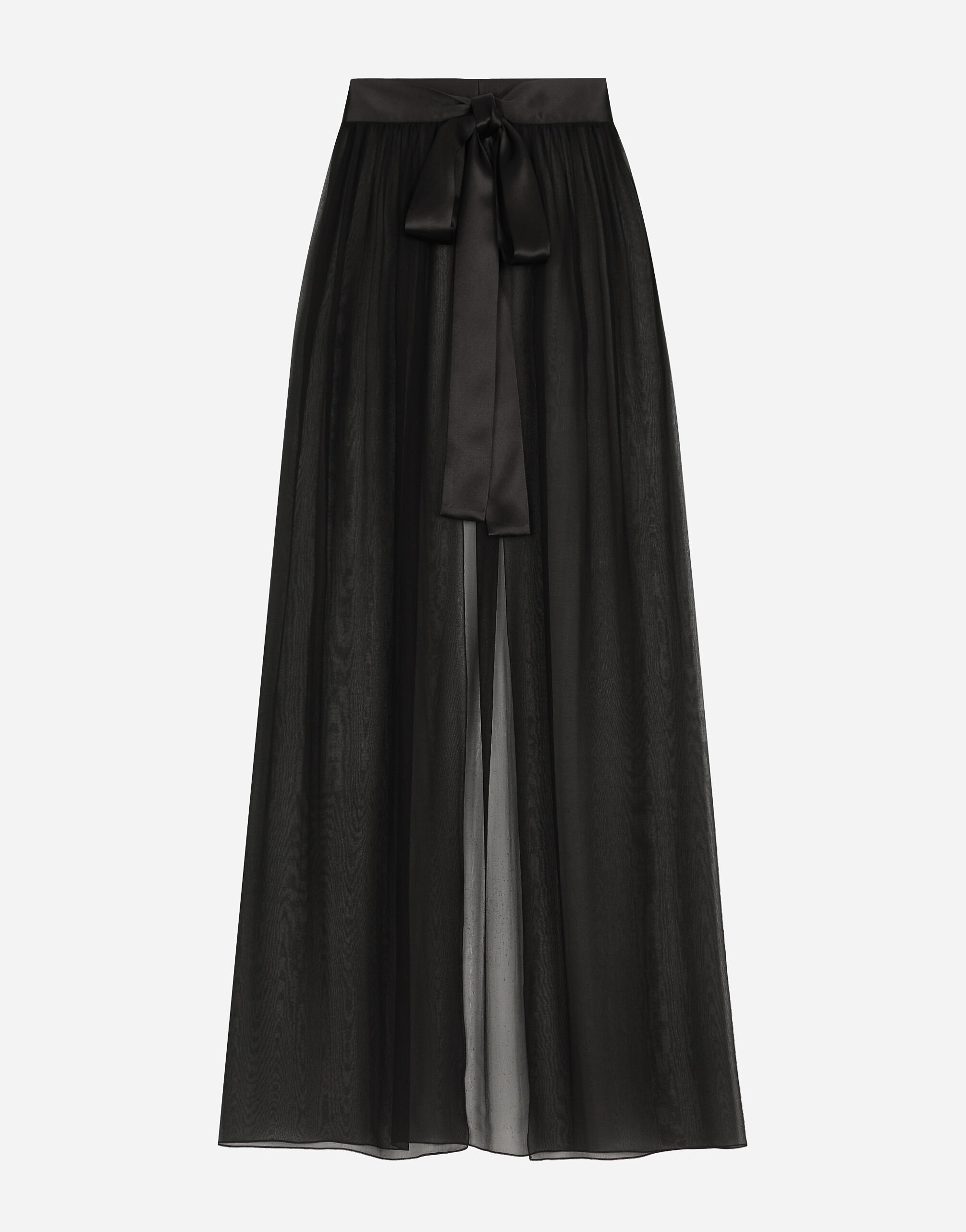 ${brand} Long silk chiffon skirt with belt ${colorDescription} ${masterID}