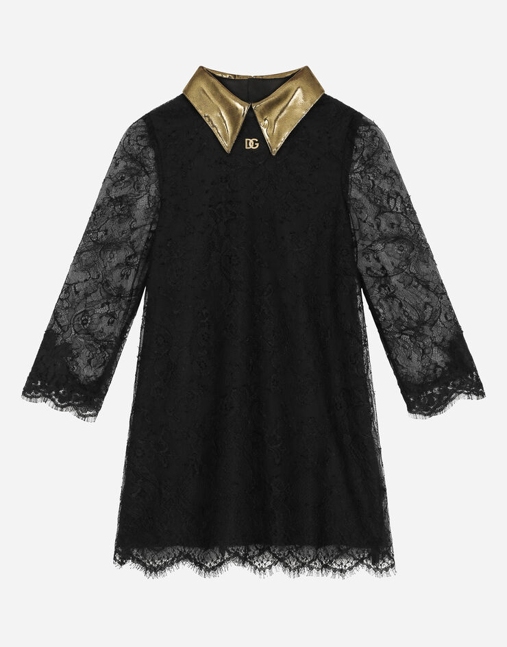 Dolce&Gabbana Платье из кружева с длинным рукавом черный L53DR8G7K6B