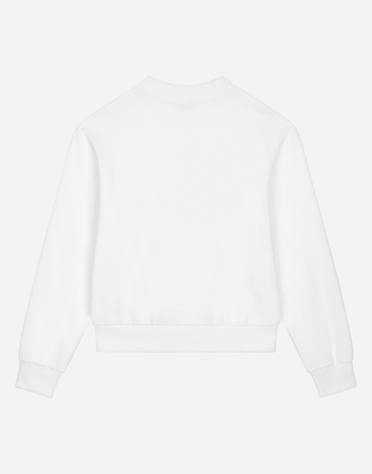 Dolce & Gabbana Felpa in jersey stampa logo DG Bianco L4JWHZG7L4N