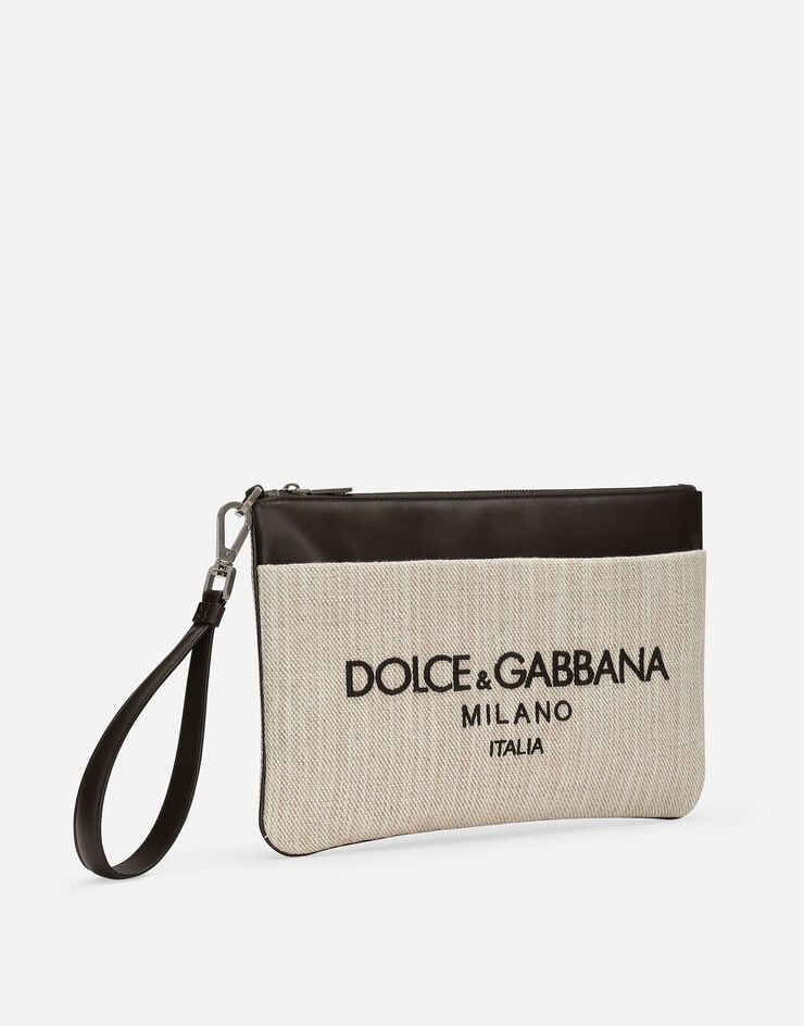 Dolce & Gabbana Клатч из холщовой ткани бежевый BP3294AN233