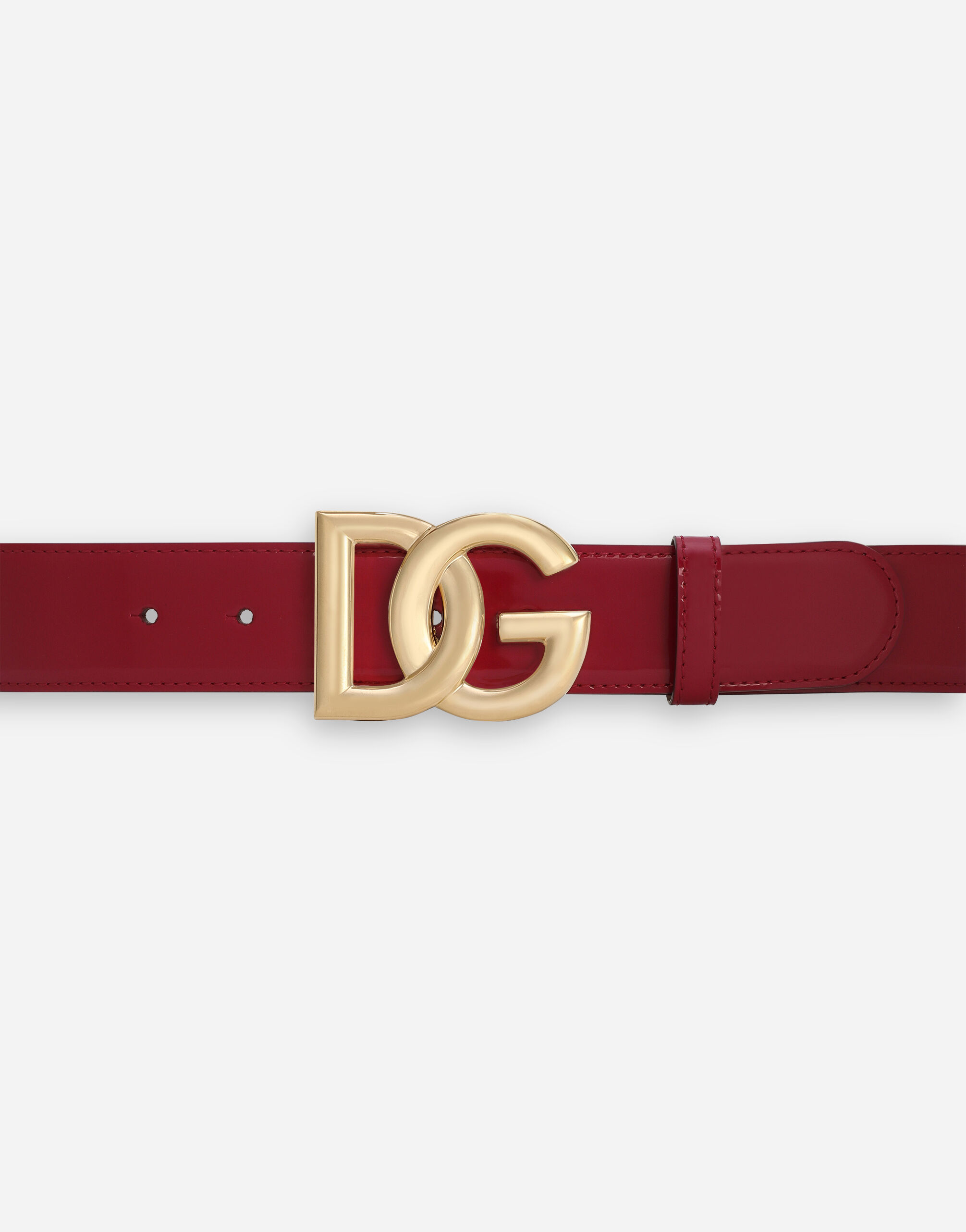 Polished calfskin belt with DG logo in Fuchsia for | Dolce&Gabbana® US