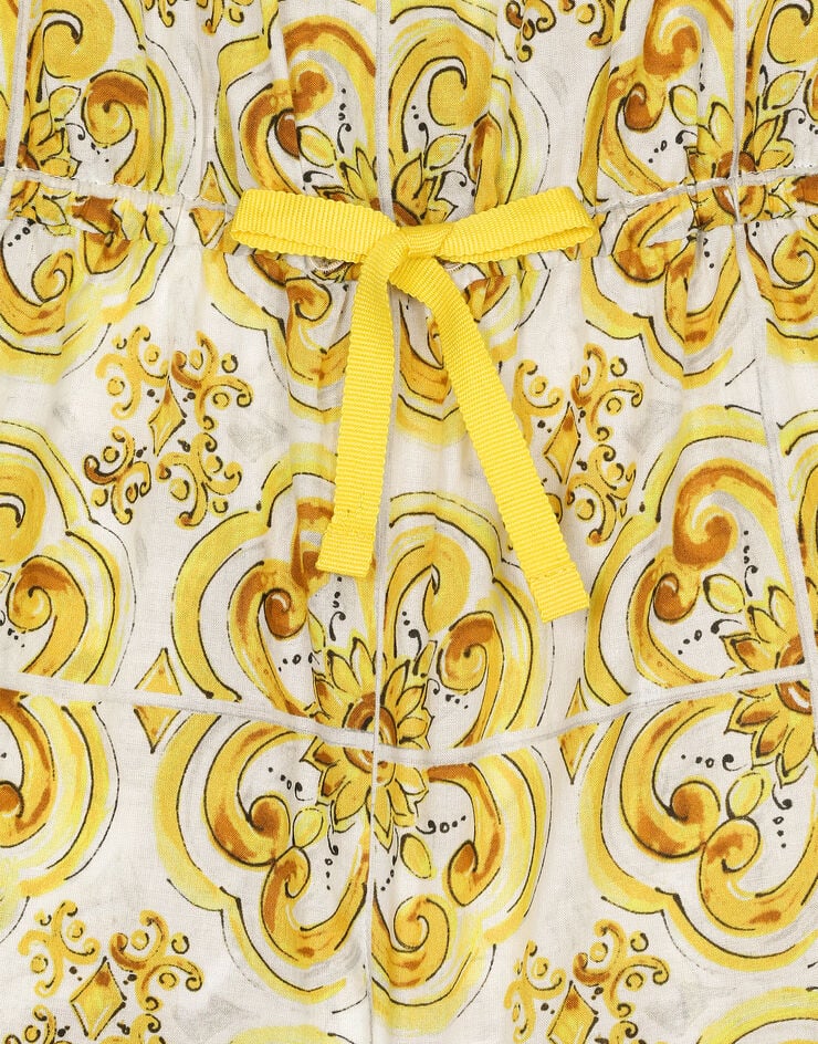 Dolce & Gabbana Salopette en baptiste à imprimé majoliques jaunes Imprimé L53DW8FI5JZ
