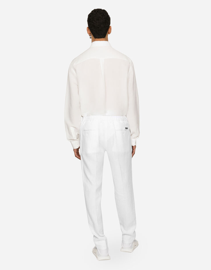 Dolce & Gabbana Pantalone in lino Bianco GV4EETFU4DV