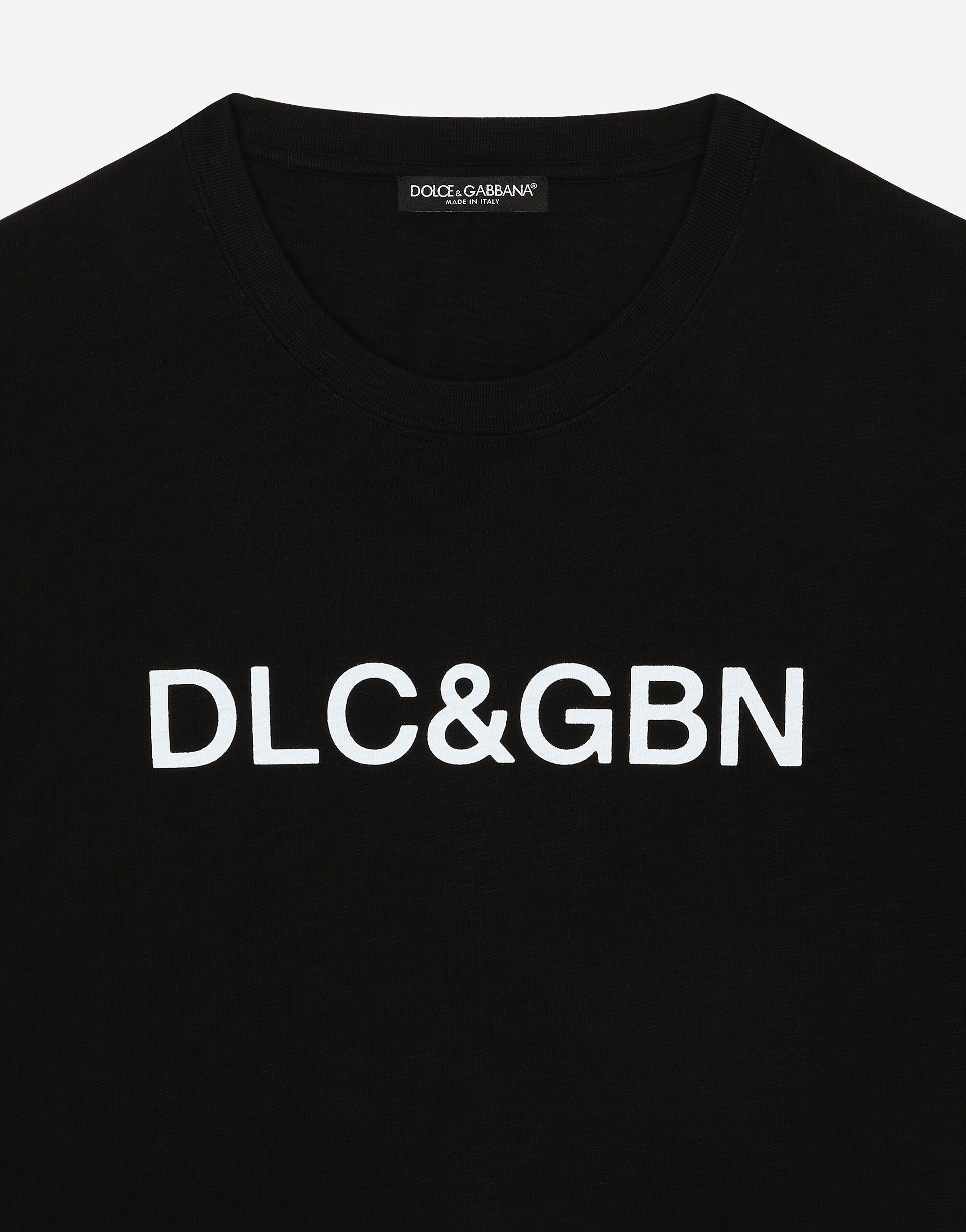Cotton T-shirt with Dolce&Gabbana logo in Black for