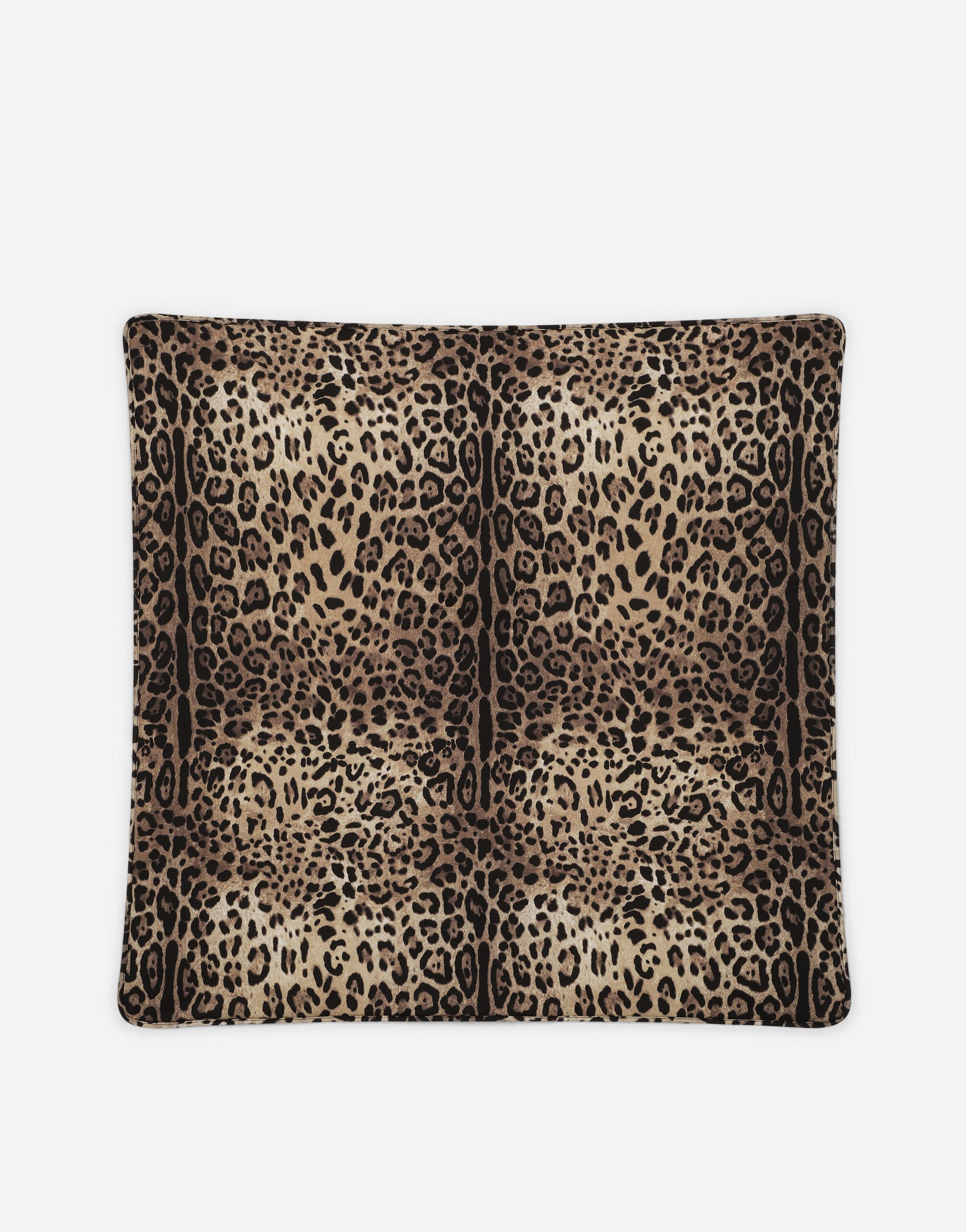 Dolce & Gabbana Manta en punto de algodón con estampado de leopardo Rosa LNJAD8G7L5F