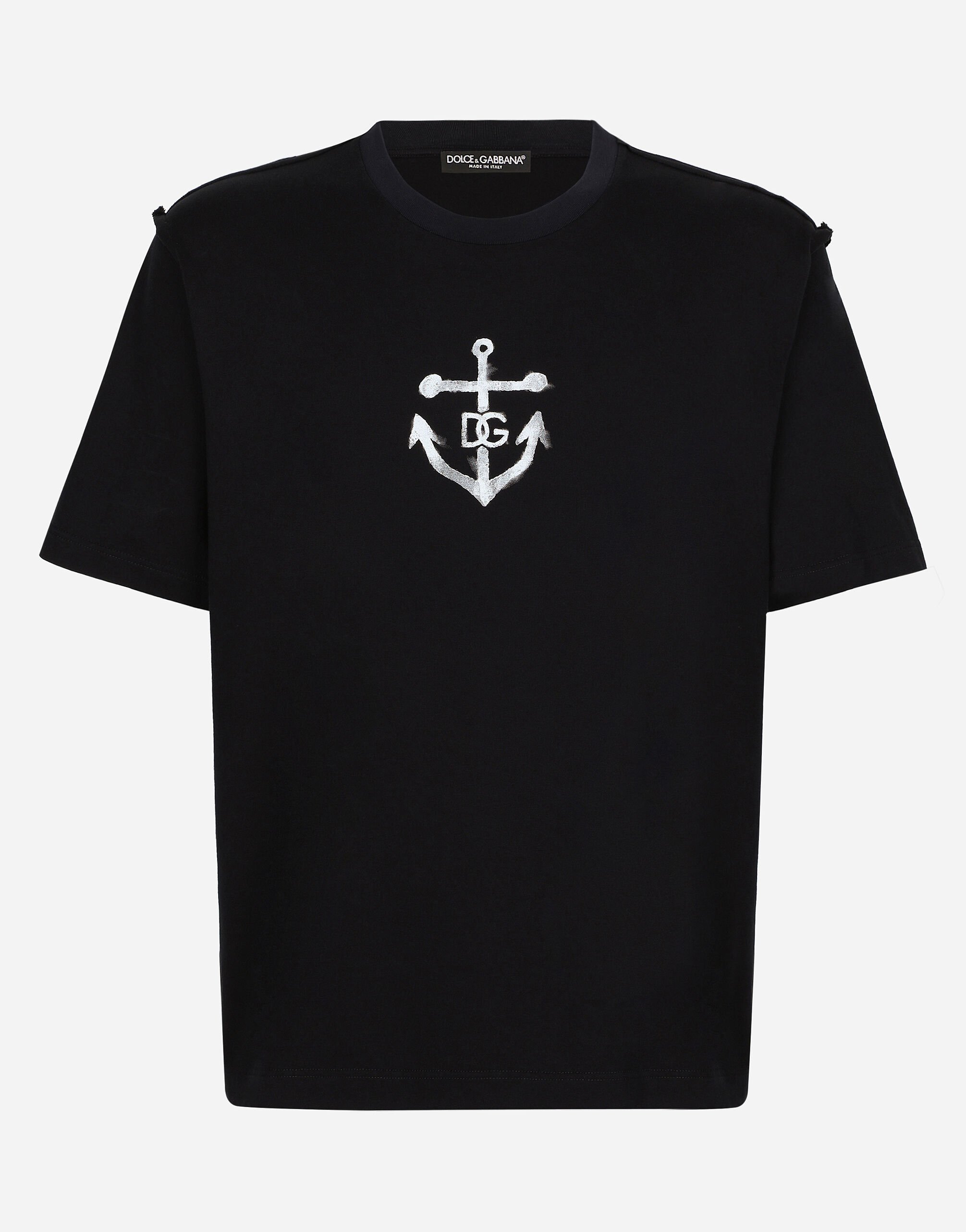 Dolce & Gabbana Camiseta de manga corta con estampado Marina Amarillo VG4448VP411