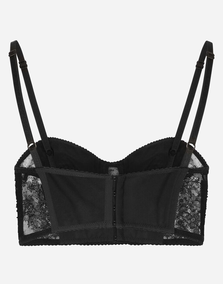 Lace balconette corset with straps