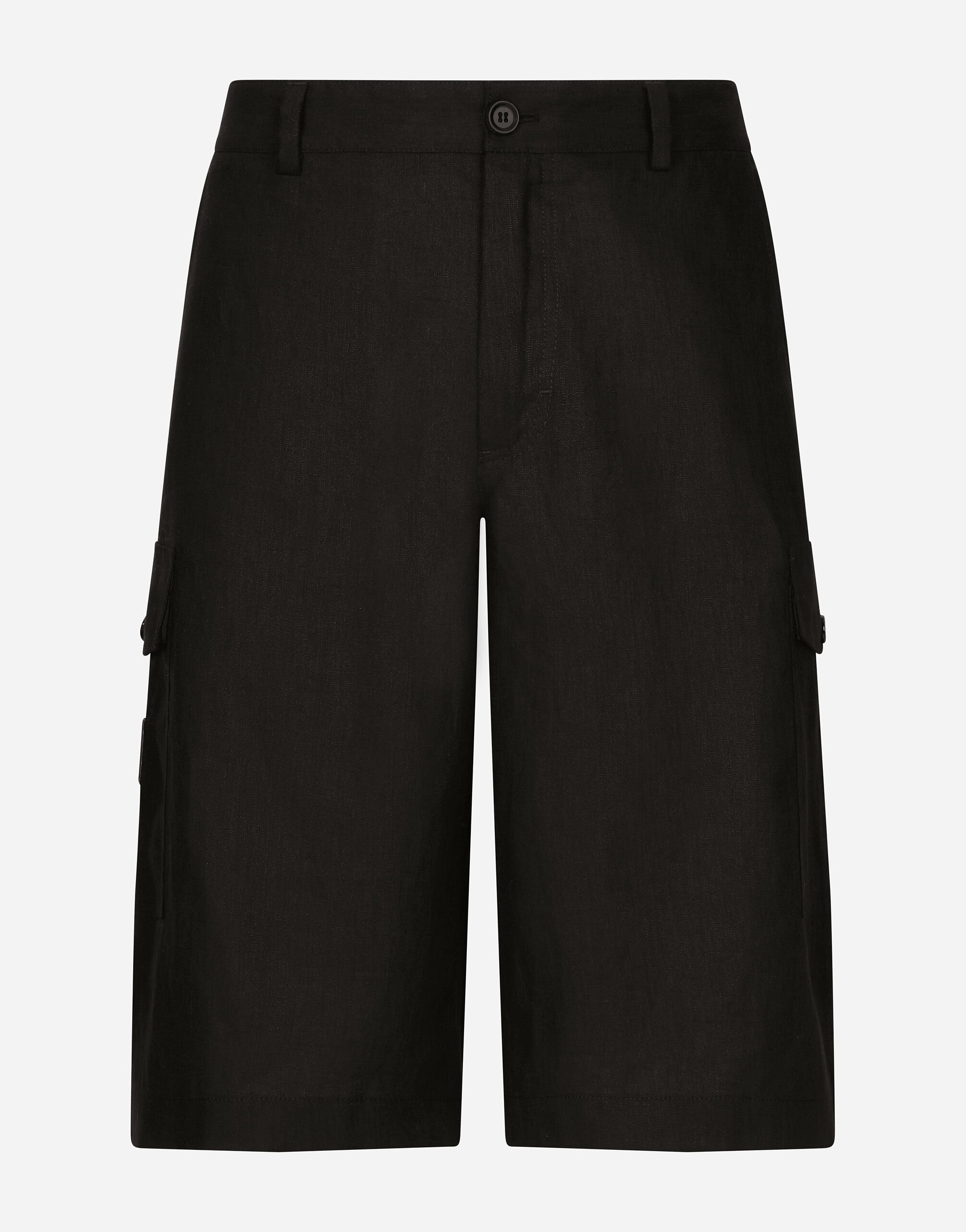 Dolce & Gabbana Linen cargo shorts Black BP3309A8034