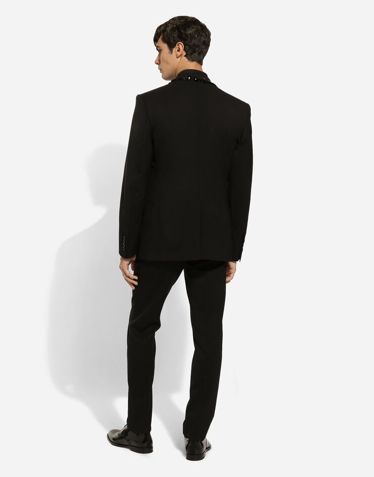 Dolce & Gabbana Pantalone in sallia di lana stretch Nero GY7BMTGH168