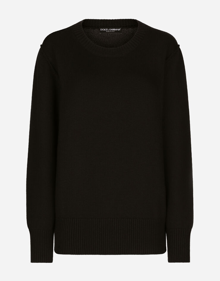 Dolce & Gabbana Wool round-neck sweater Black FXM31TJCVO0