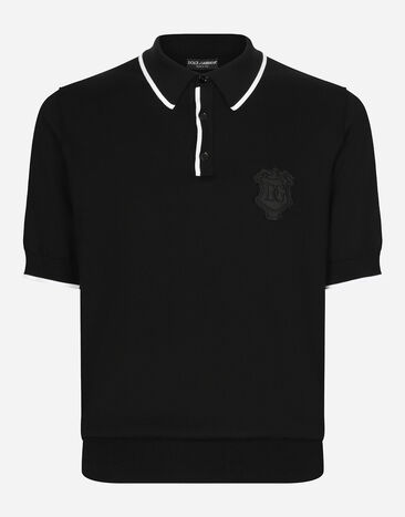 ${brand} Cotton polo-shirt with DG logo embroidery ${colorDescription} ${masterID}