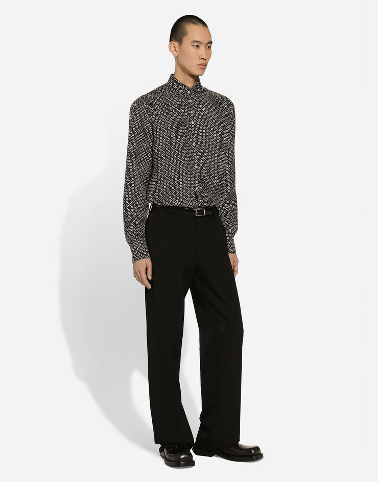 Dolce & Gabbana Camisa Martini de seda con estampado de corbatería Negro G5MA4TIS1VN