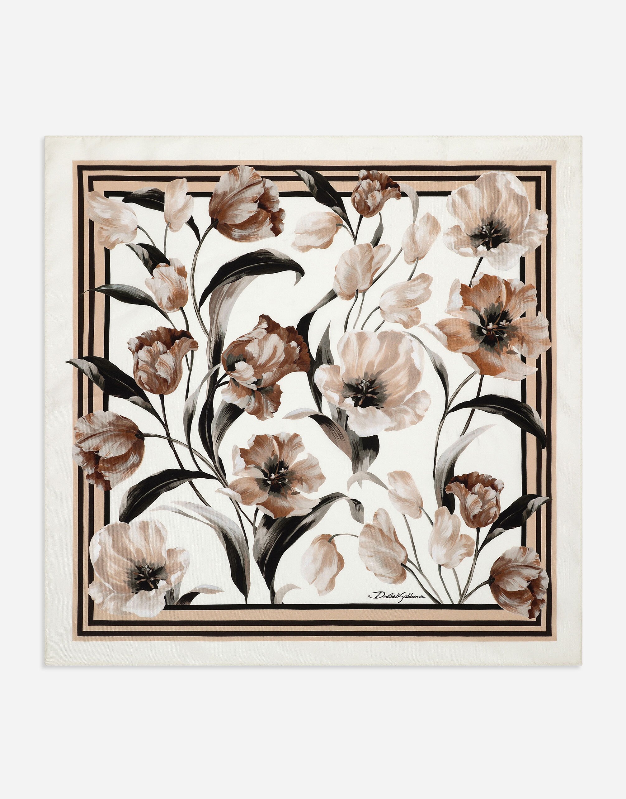 Dolce & Gabbana Floral-print silk bandanna (50x50) White GH895AGI334