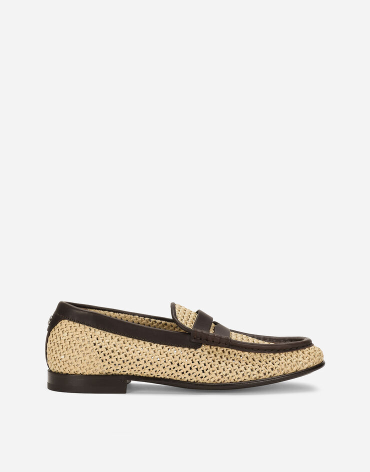 Dolce & Gabbana Woven raffia loafers Beige A30260AV842