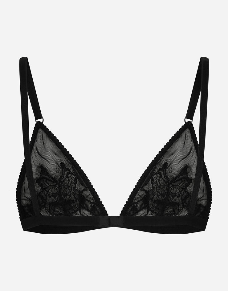 Dolce & Gabbana Soutien-gorge triangle à bonnets souples en dentelle et tulle Noir O1A58TON02W