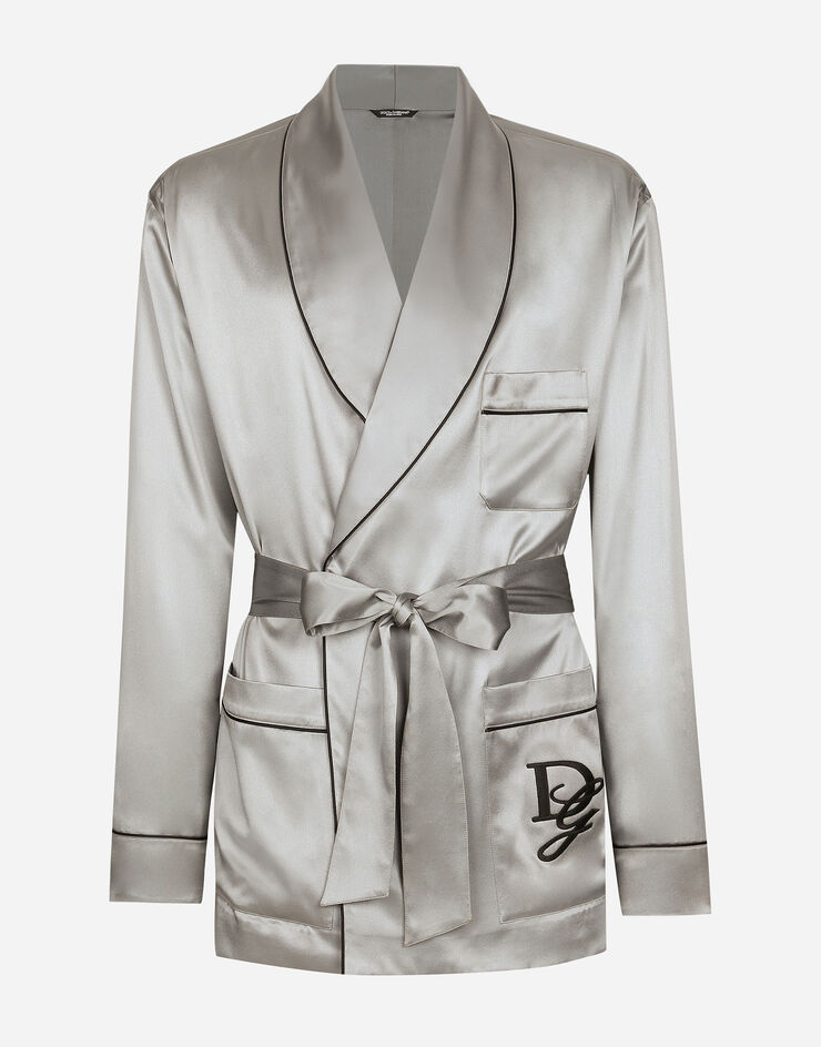 Dolce & Gabbana Silk satin robe Grey G2TQ4ZFU1AU