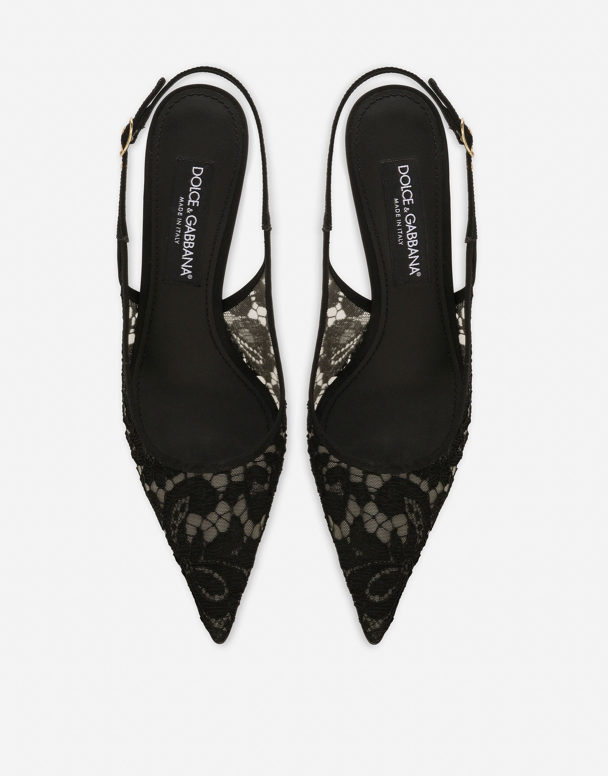 Lace slingbacks in Black for | Dolce&Gabbana® US