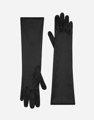 Dolce & Gabbana Short silk satin gloves Print F4BCVTFPTAW