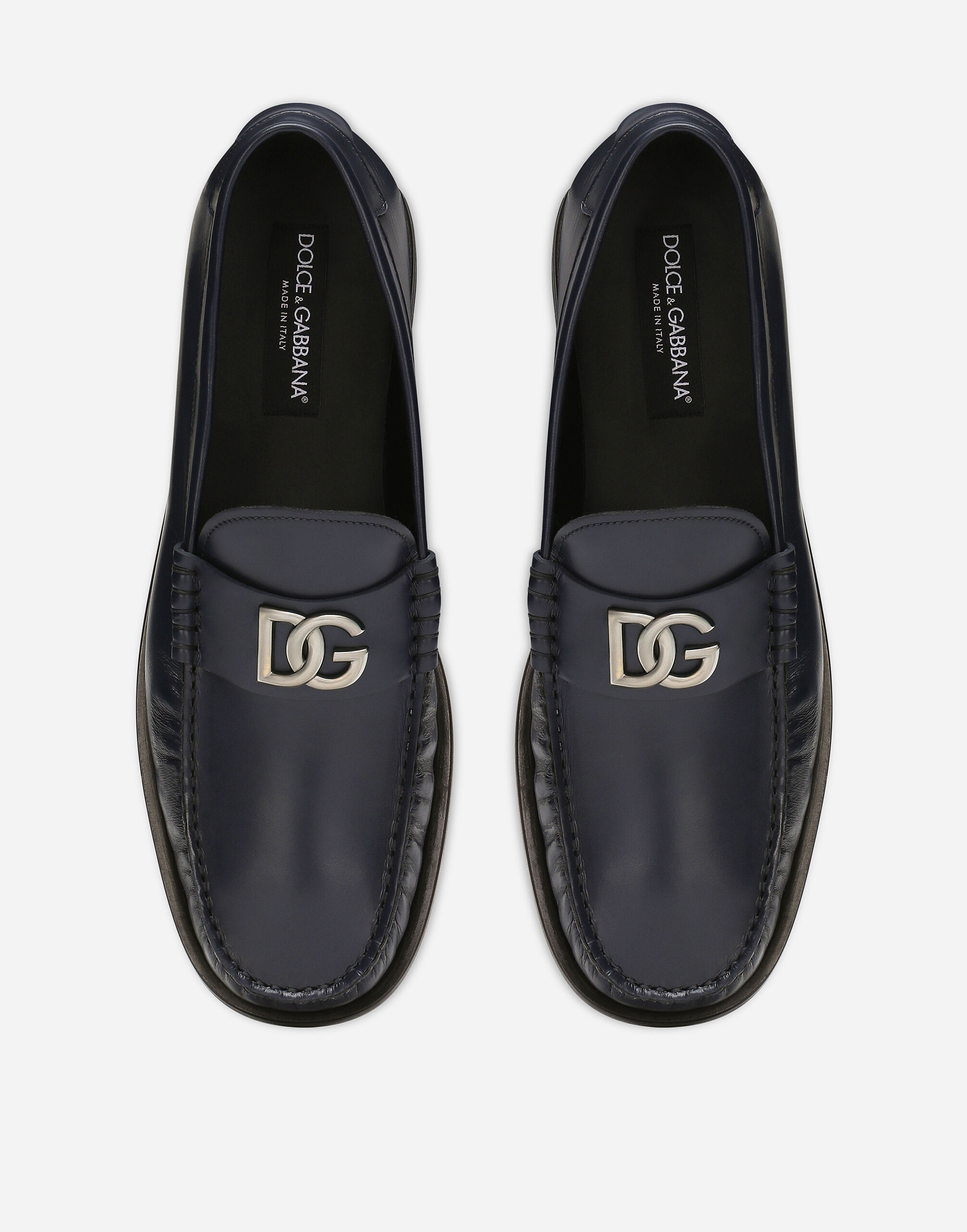 Brushed calfskin loafers in Blue for | Dolce&Gabbana® US