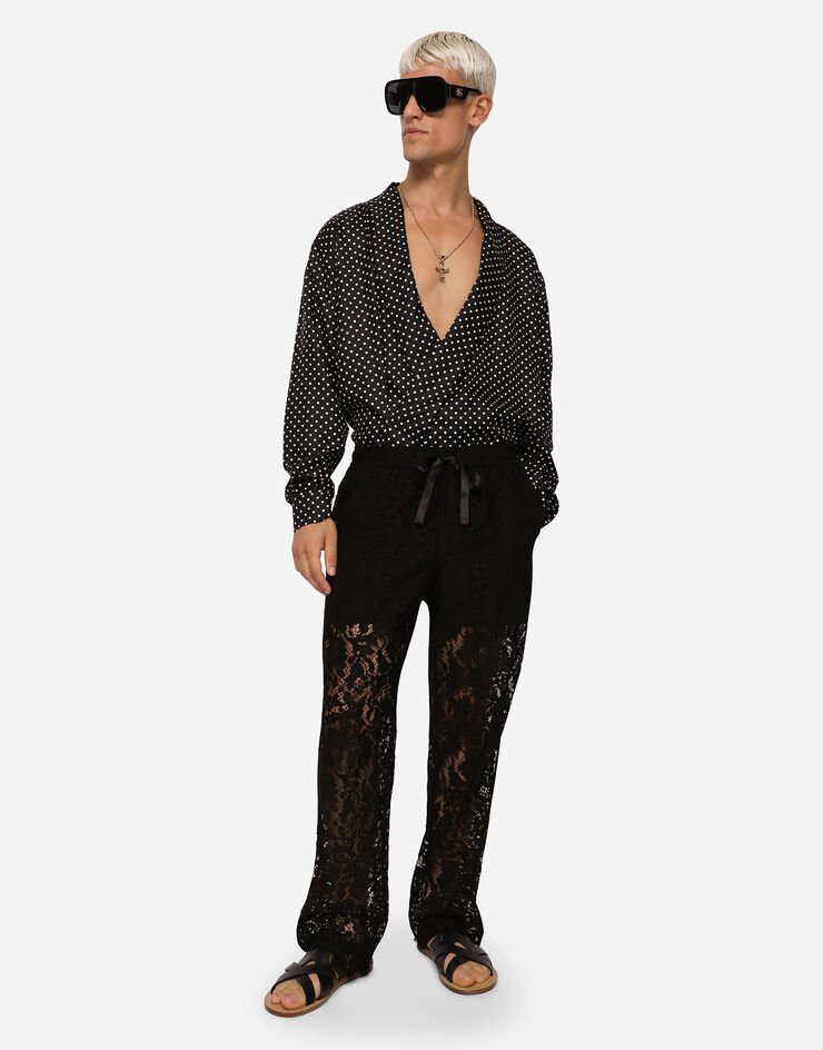 Dolce & Gabbana Lace jogging pants Black GWXRHTHLMEA