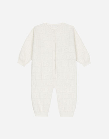 Dolce & Gabbana Long-sleeved jacquard knit onesie Print L1JO7AG7NVD