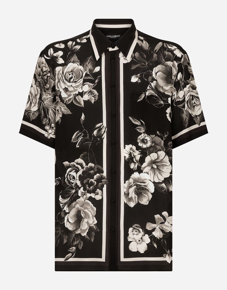 Dolce & Gabbana Camicia hawaii in seta stampa fiori Stampa G5LG9THI1TW