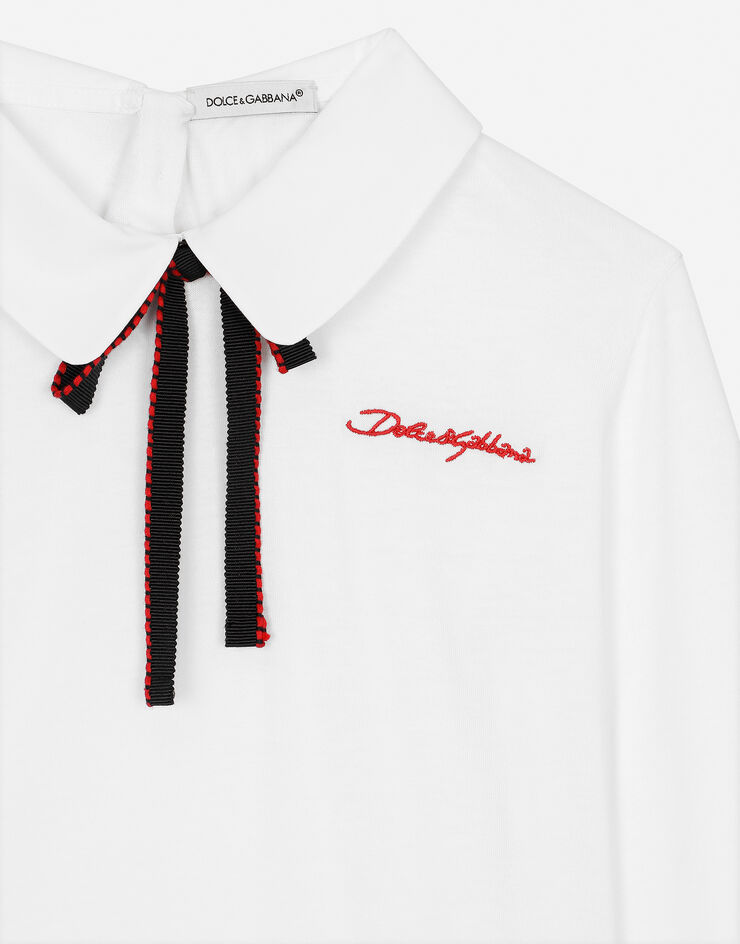 Dolce & Gabbana Dolce&Gabbanaロゴ ジャージー Tシャツ White L5JTNNG7NNV