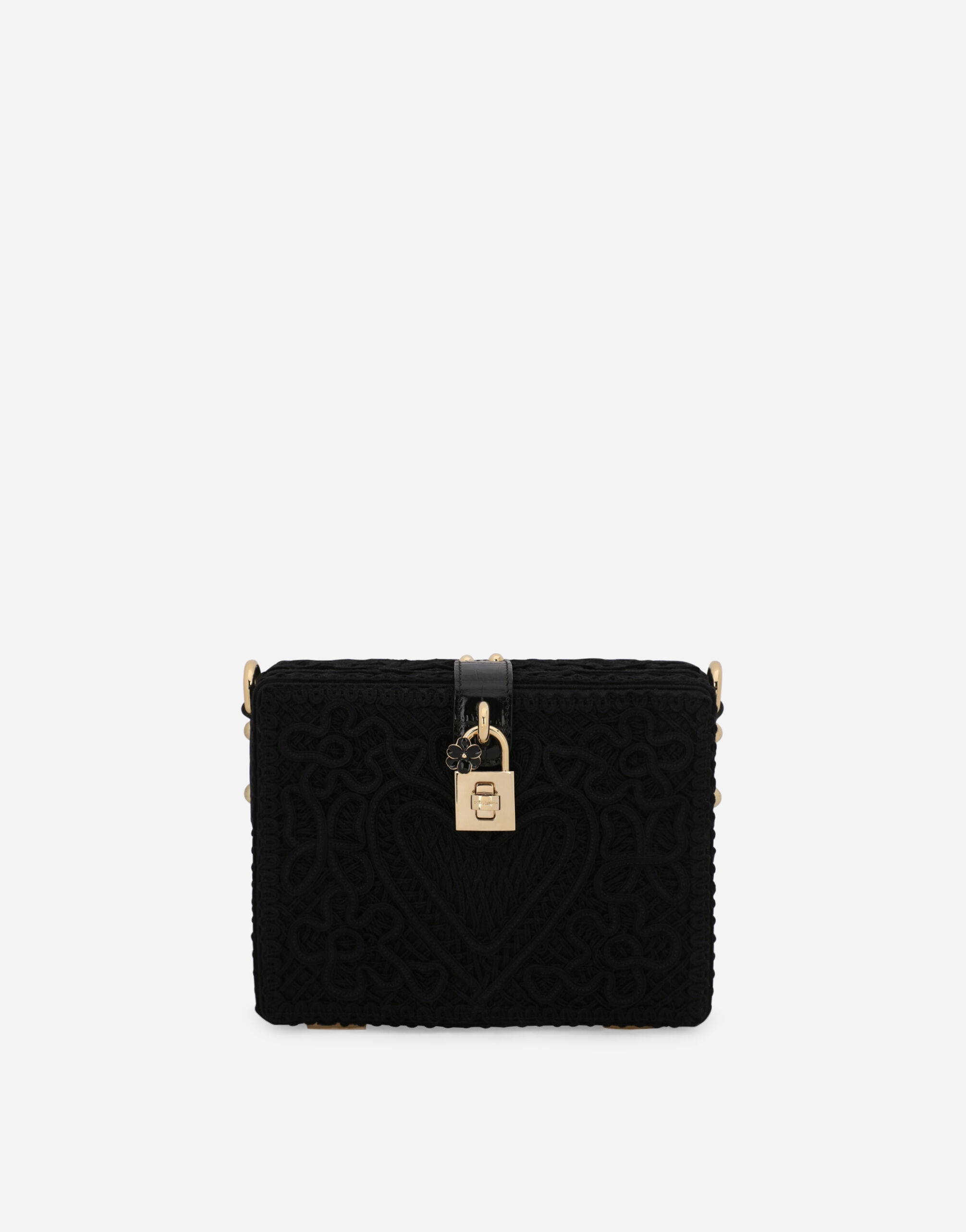 Dolce & Gabbana حقيبة دولتشي بوكس بتفاصيل كوردونيتو أسود BB7100AW437