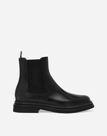 Dolce & Gabbana Bottines en cuir de veau brossé Noir A60592A1203